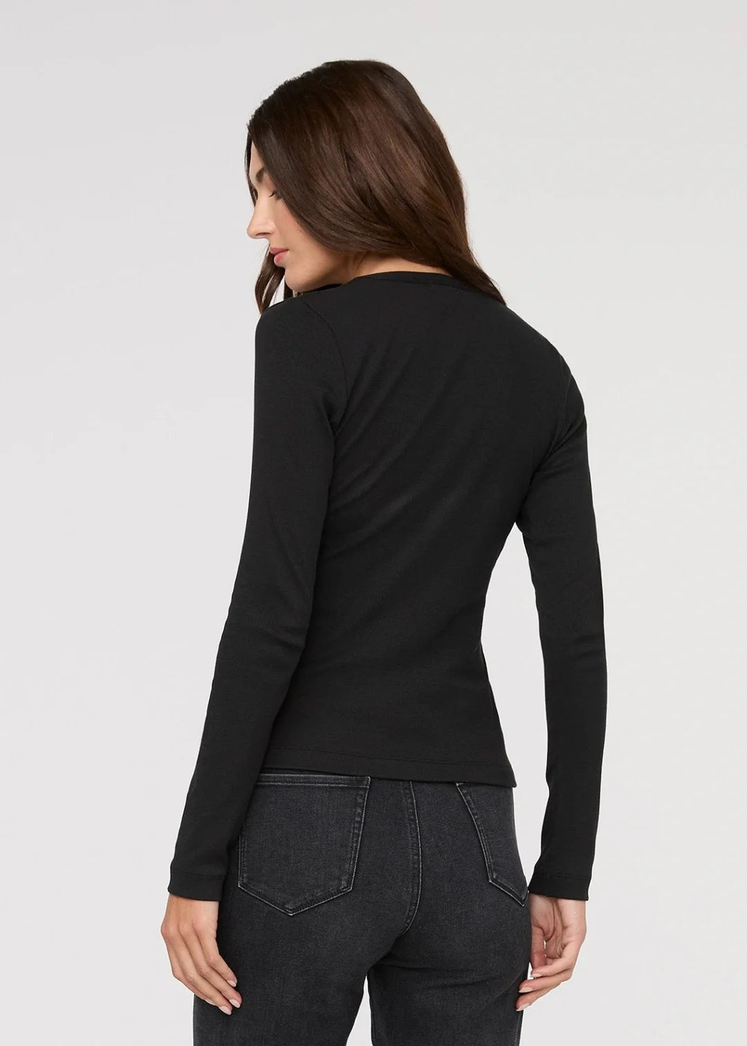 Ribbed Pima LS- Black