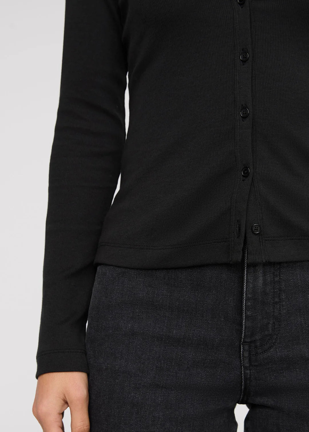 Ribbed Pima LS- Black