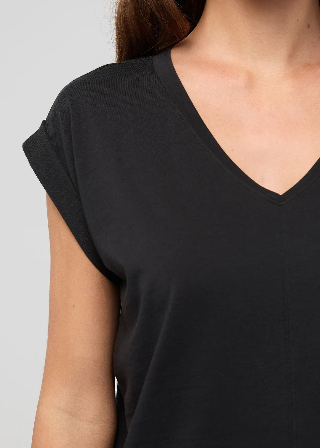 PurePima Dolman V-Neck - Black