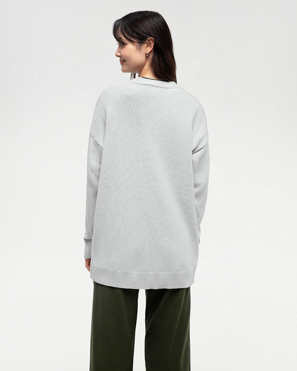 Prairies Pointelle Cardi - Light Grey