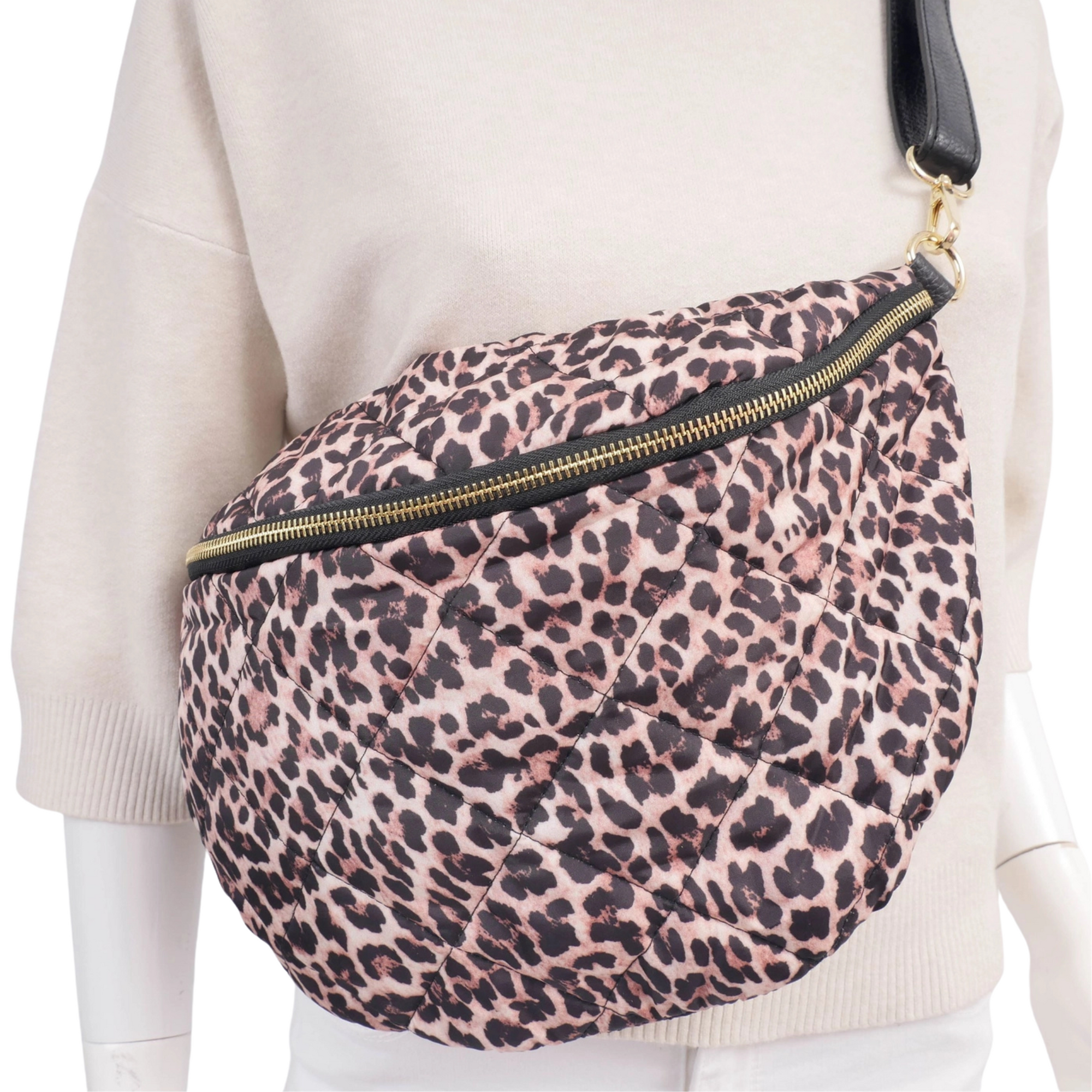 Quilted Leopard Sling Bag