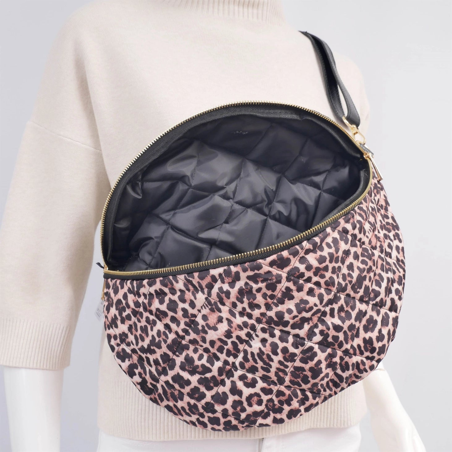 Quilted Leopard Sling Bag