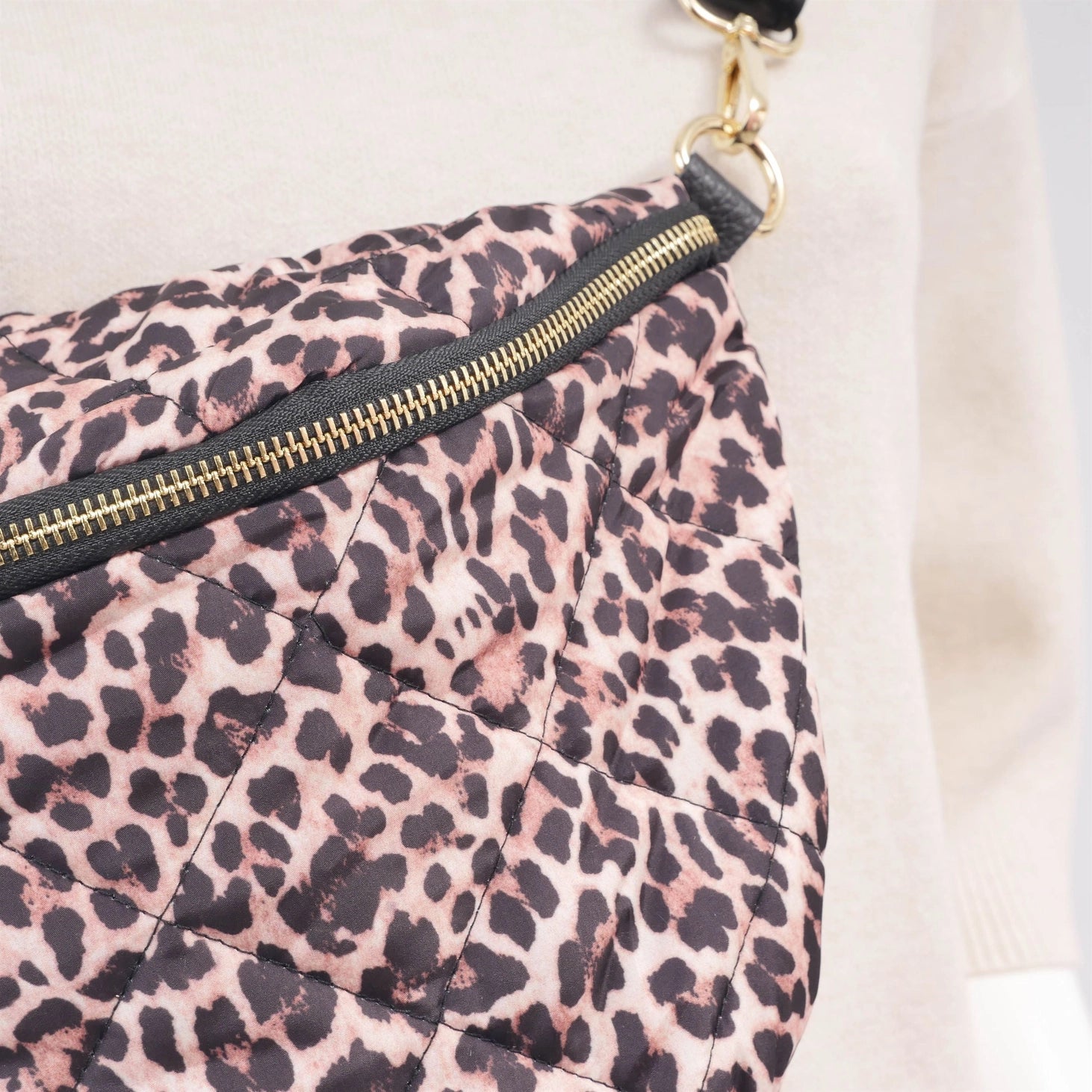 Quilted Leopard Sling Bag