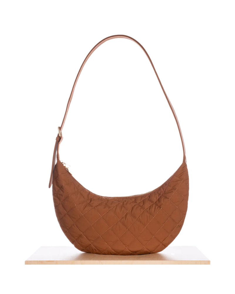 Ela Quilted Crossbody in Walnut