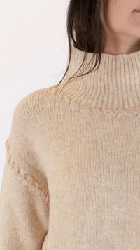 Raegen Mockneck Stitch Sweater by Lyla + Luxe in Oats