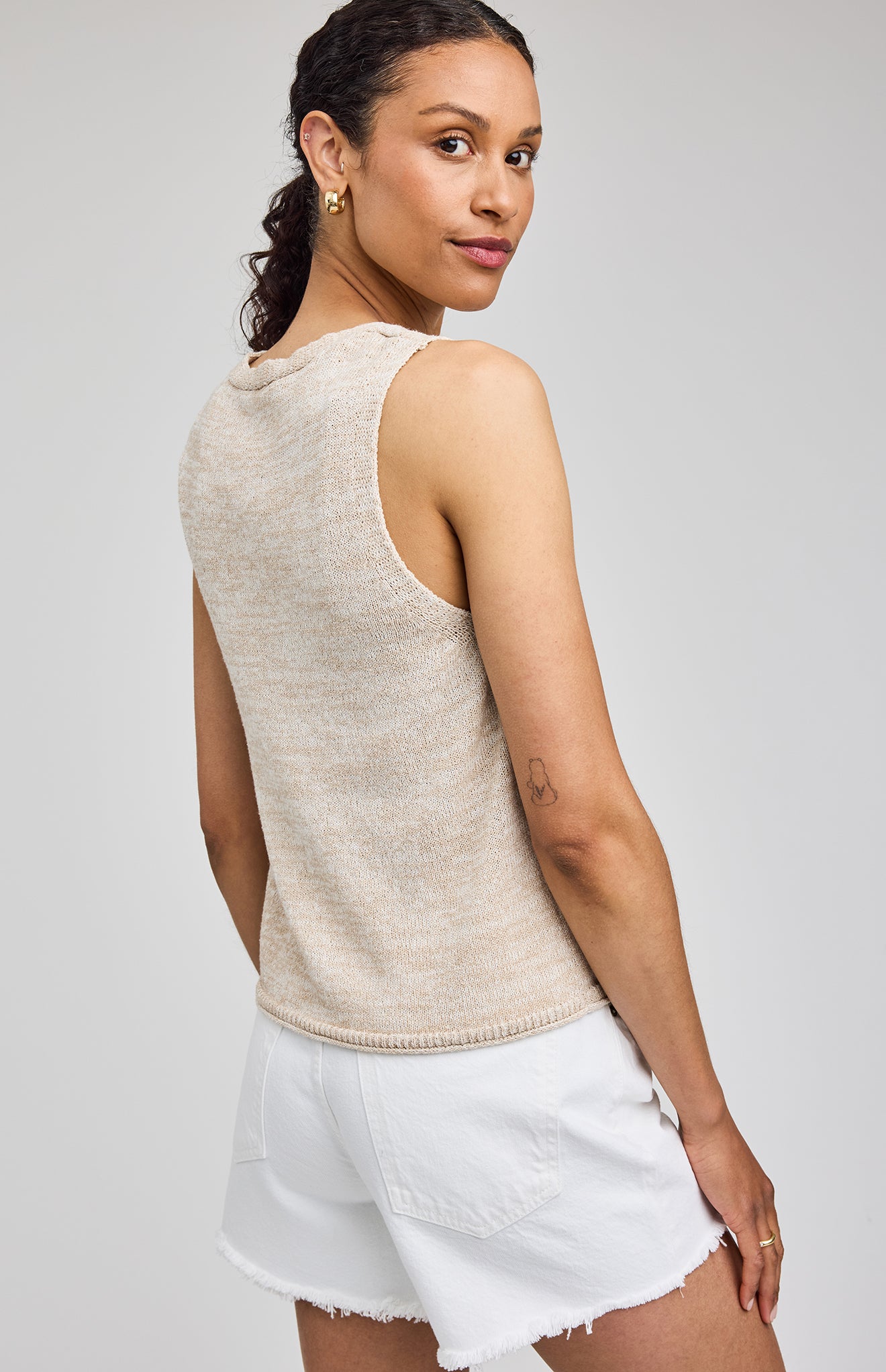 Rebel Slub Knit Cotton Tank - Linen