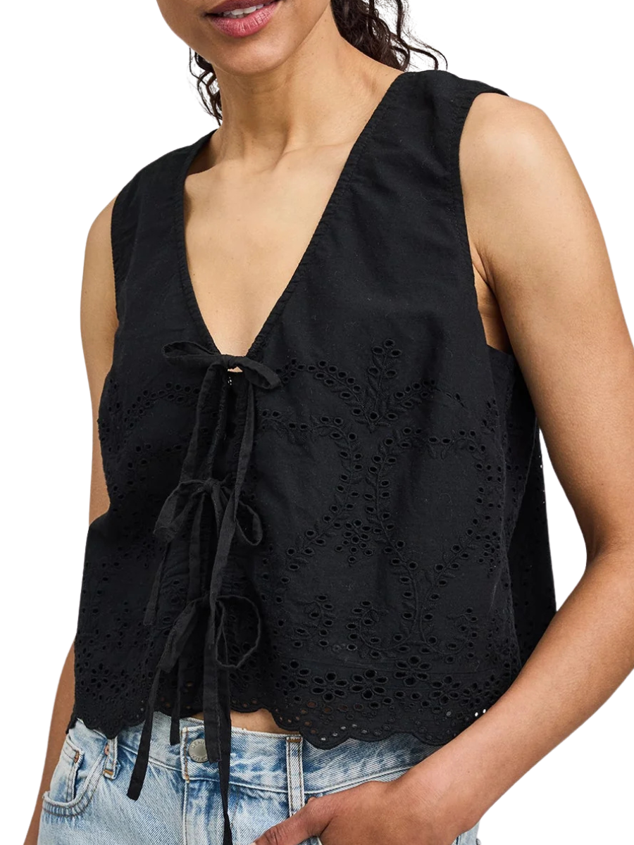 Rhea Eyelet Blouse - Black