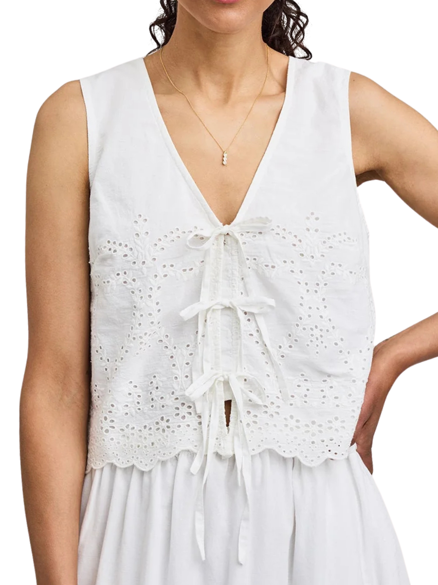 Rhea Eyelet Blouse - White