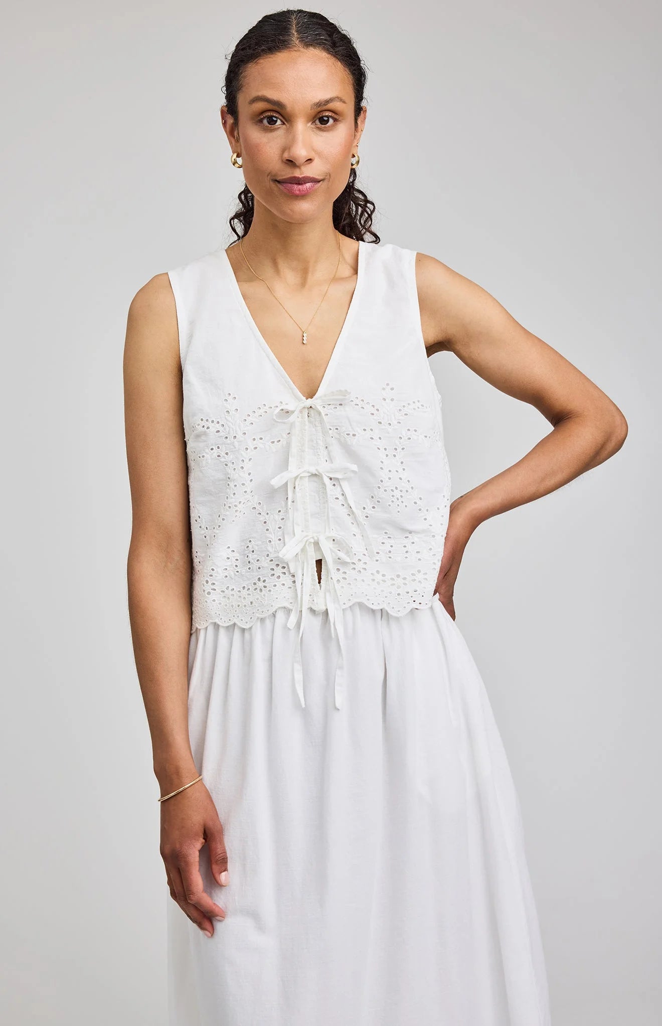 Rhea Eyelet Blouse - White