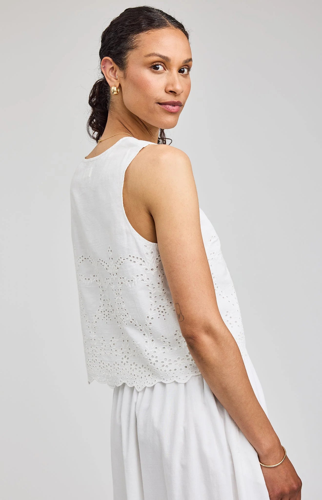 Rhea Eyelet Blouse - White