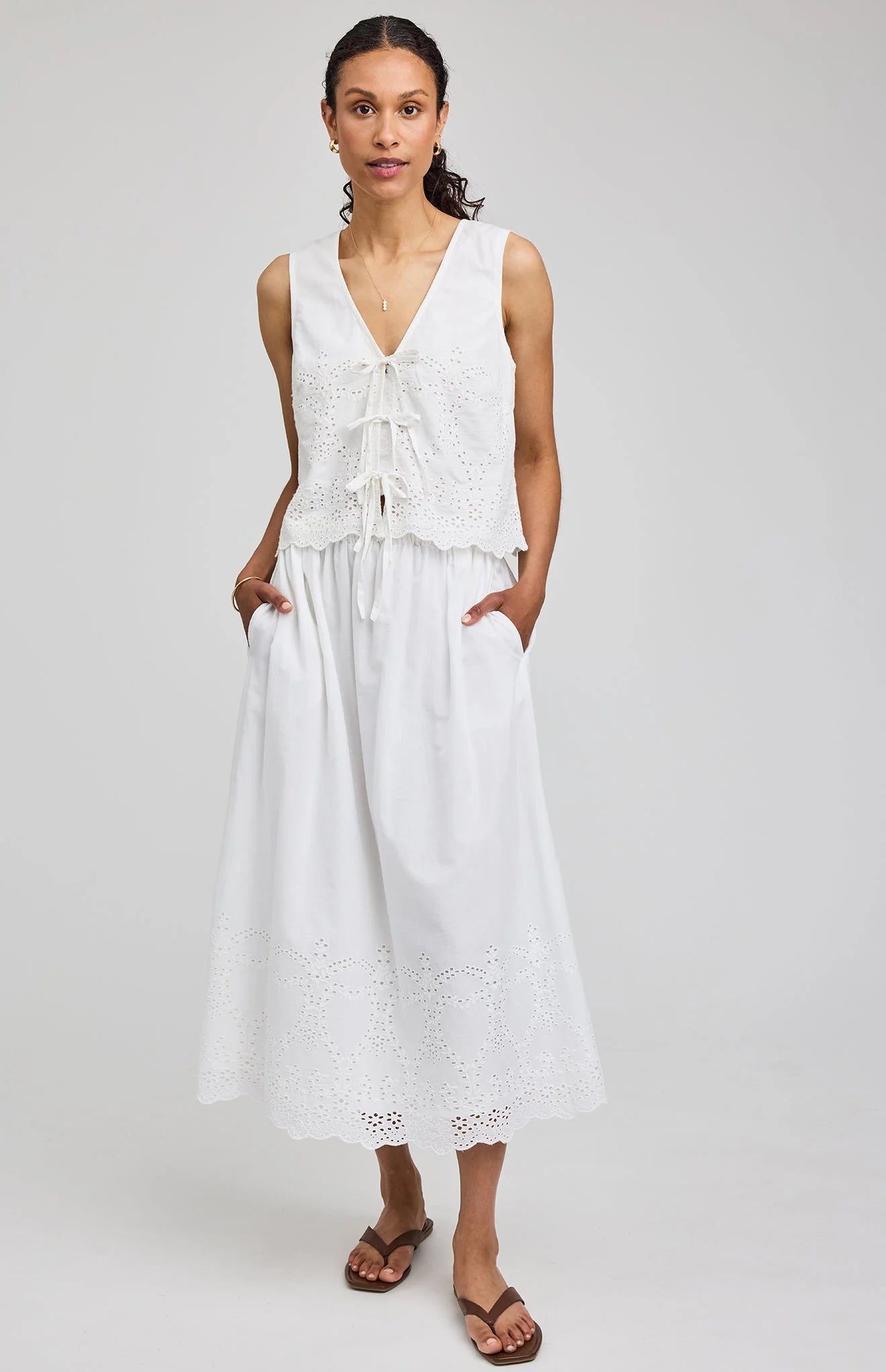 Rhea Eyelet Blouse - White