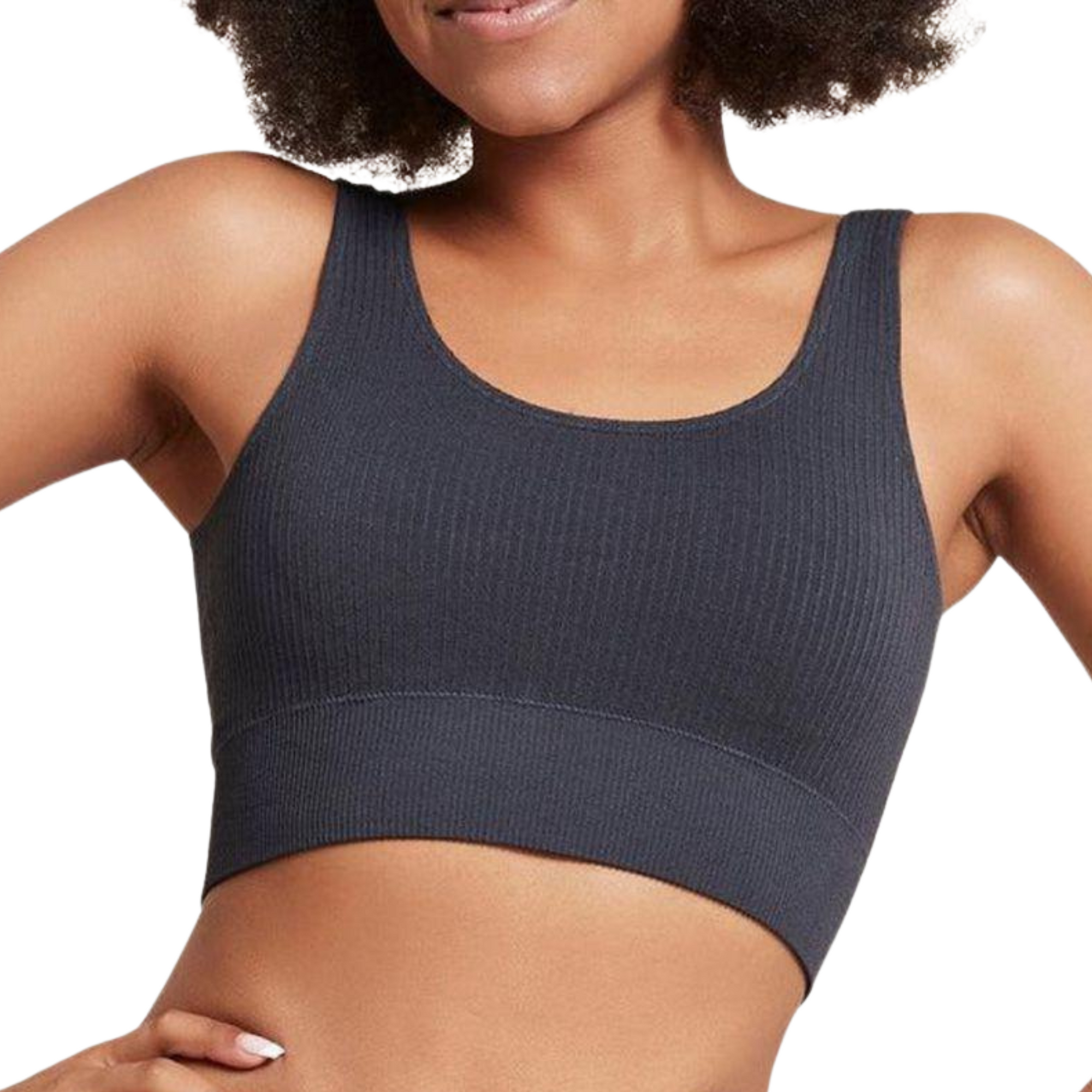 Ribbed Seamless Bra by Boody in Storm