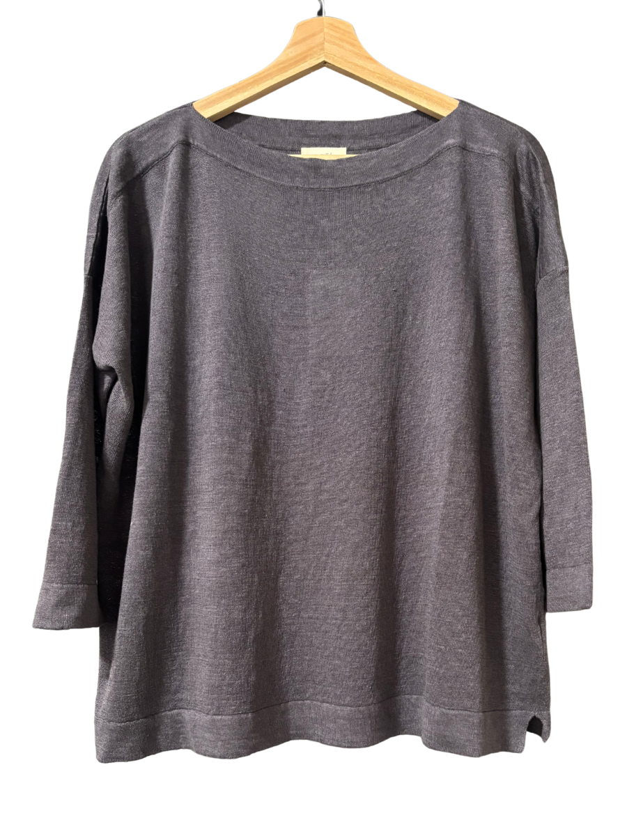 Rika Linen Sweater- Liquorice