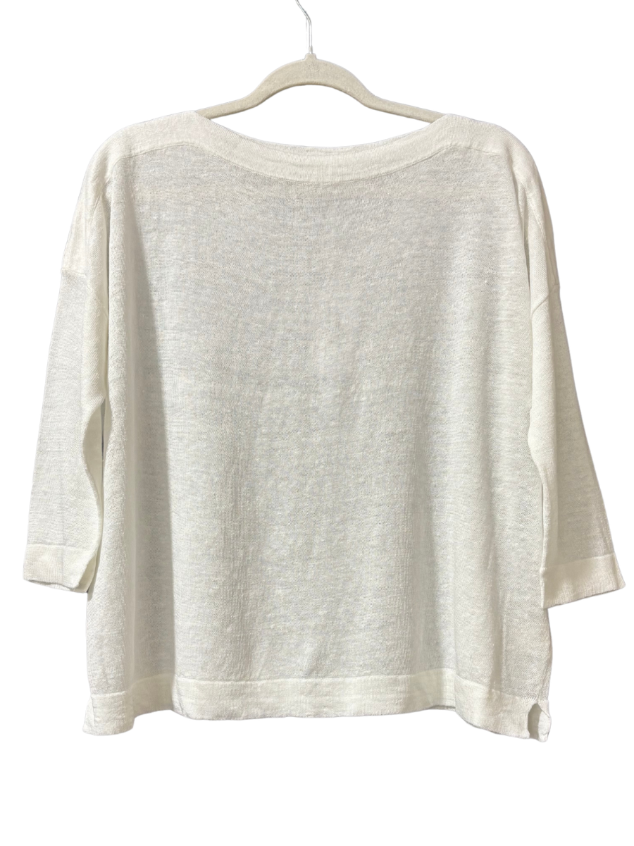 Rika Linen Sweater - White