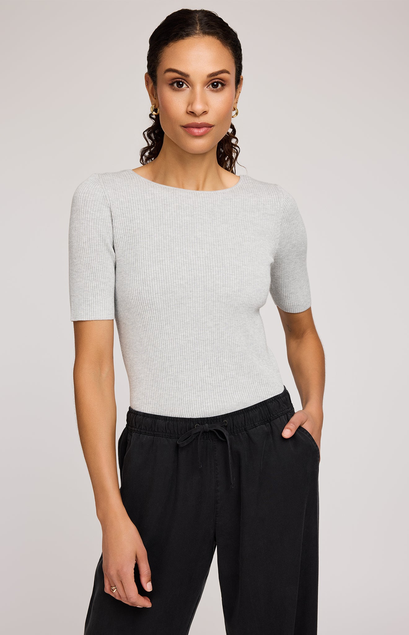 Rooney Low Back Knit - Heather Ash