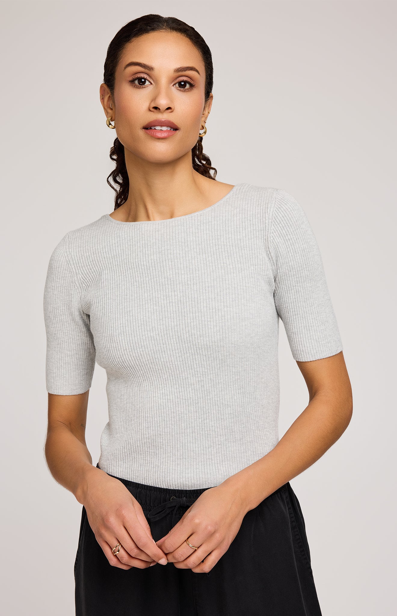 Rooney Low Back Knit - Heather Ash