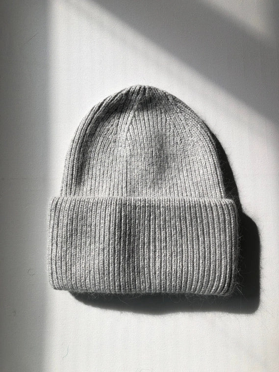 Royal Angora Beanie- Light Grey