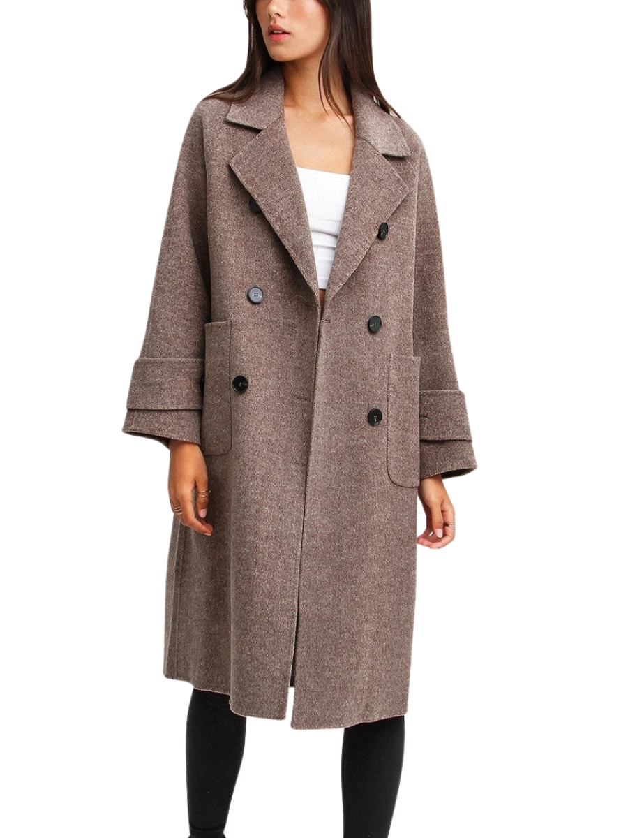 Rumour Has It Oversized Wool Coat - Soft Brown