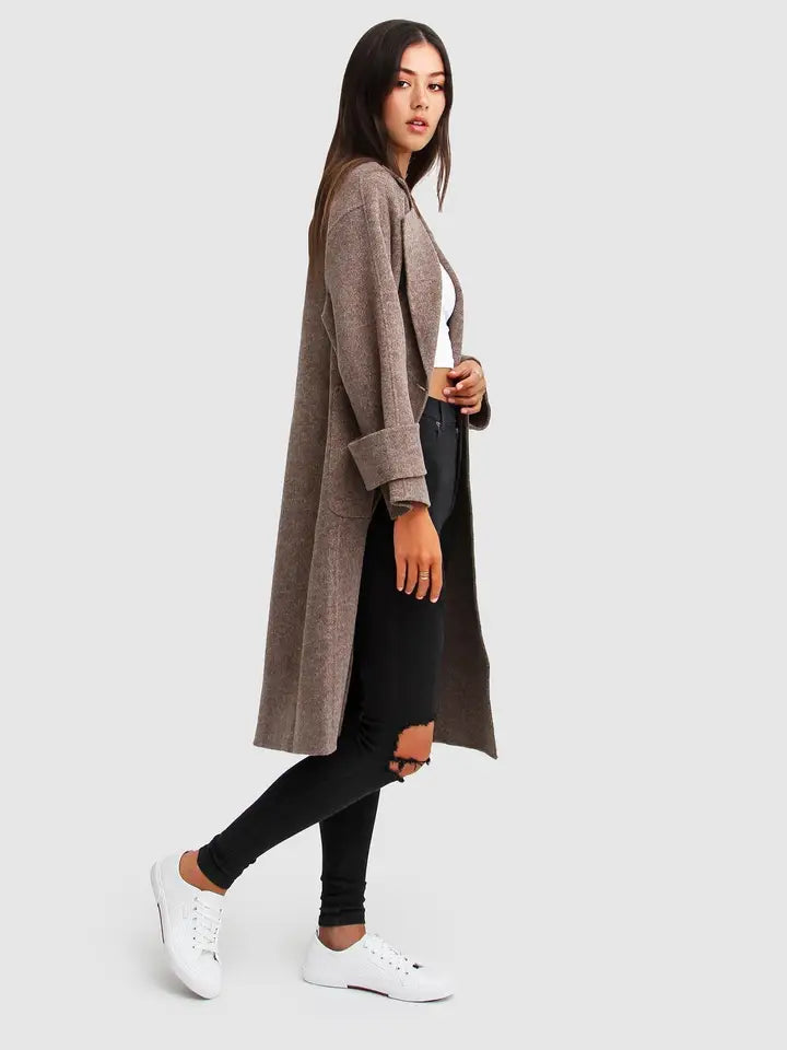 Rumour Has It Oversized Wool Coat - Soft Brown