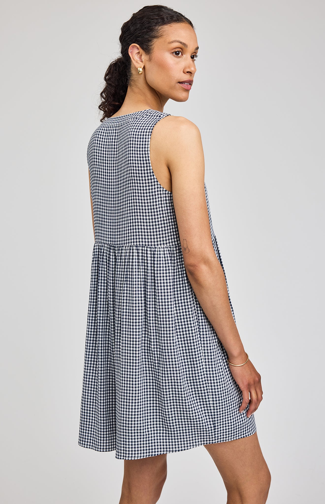 Zoey Mini Dress - Navy Gingham