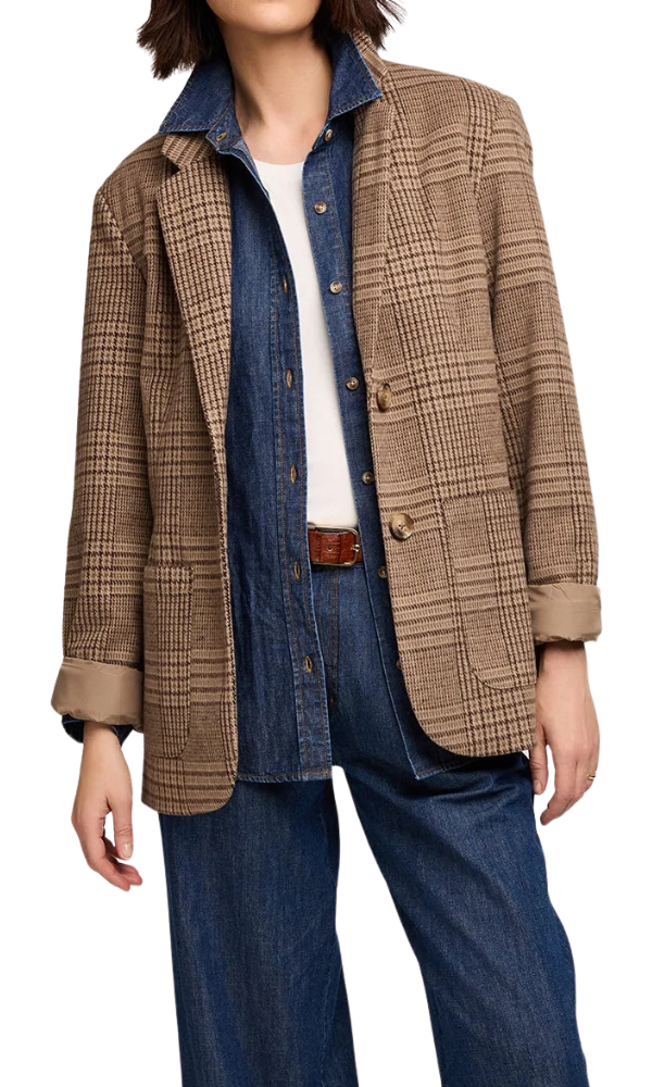 Sapphire Boyfriend Blazer - Chocolate Check