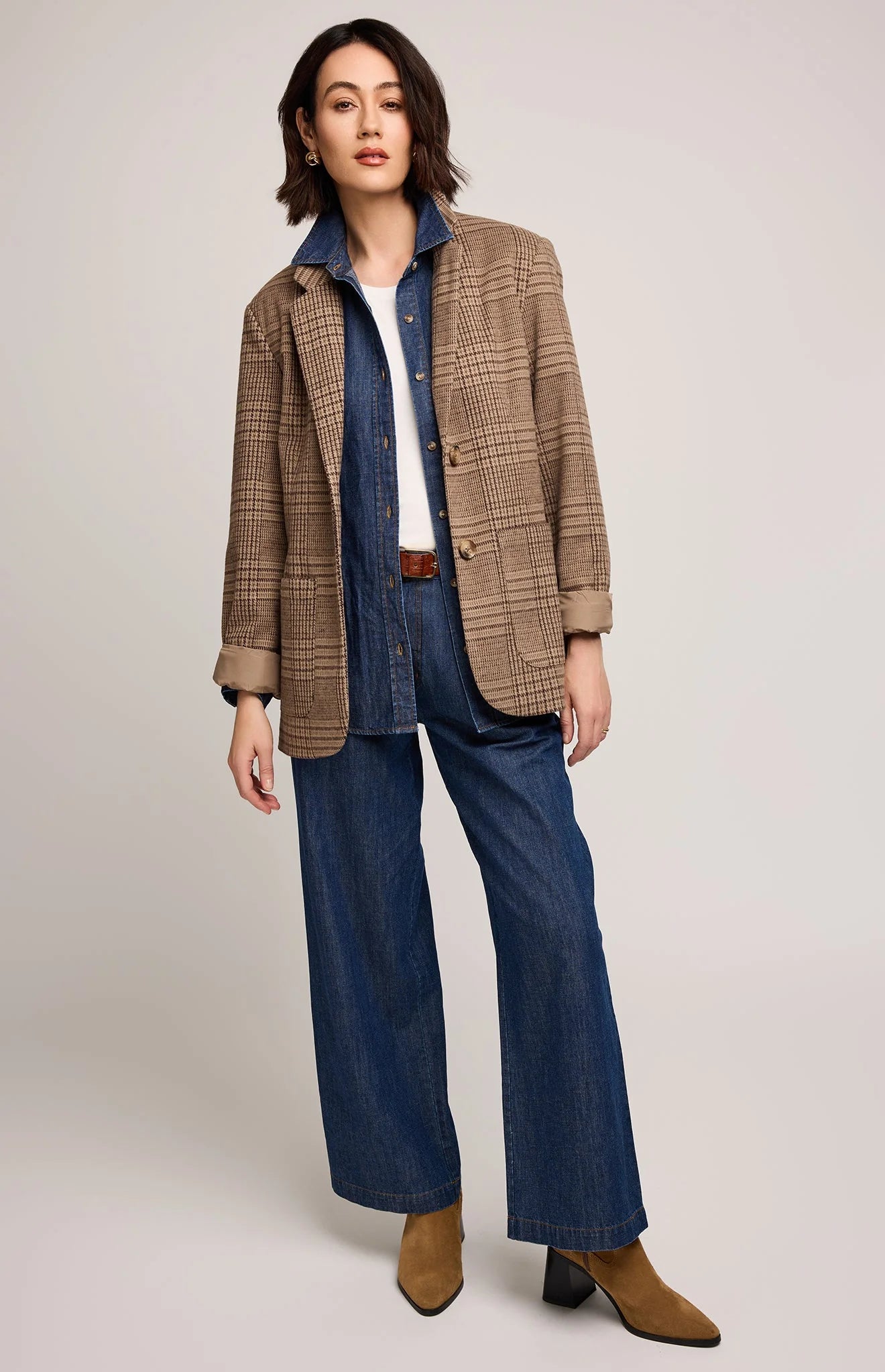 Sapphire Boyfriend Blazer - Chocolate Check