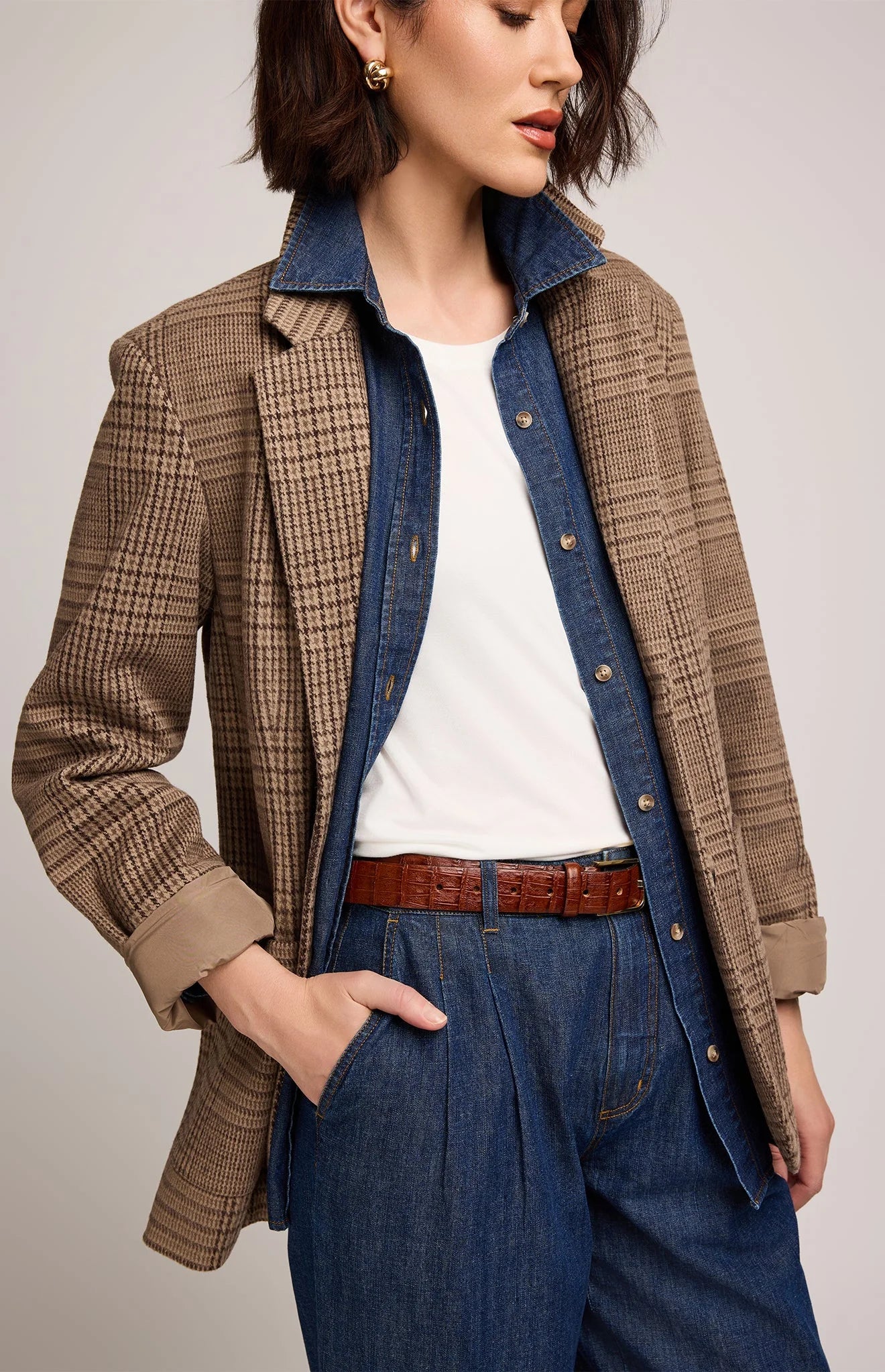 Sapphire Boyfriend Blazer - Chocolate Check