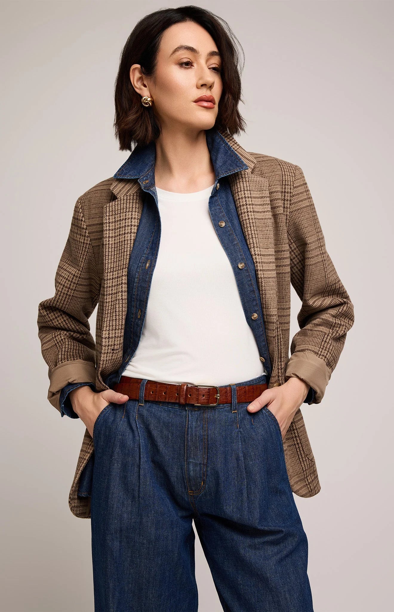 Sapphire Boyfriend Blazer - Chocolate Check