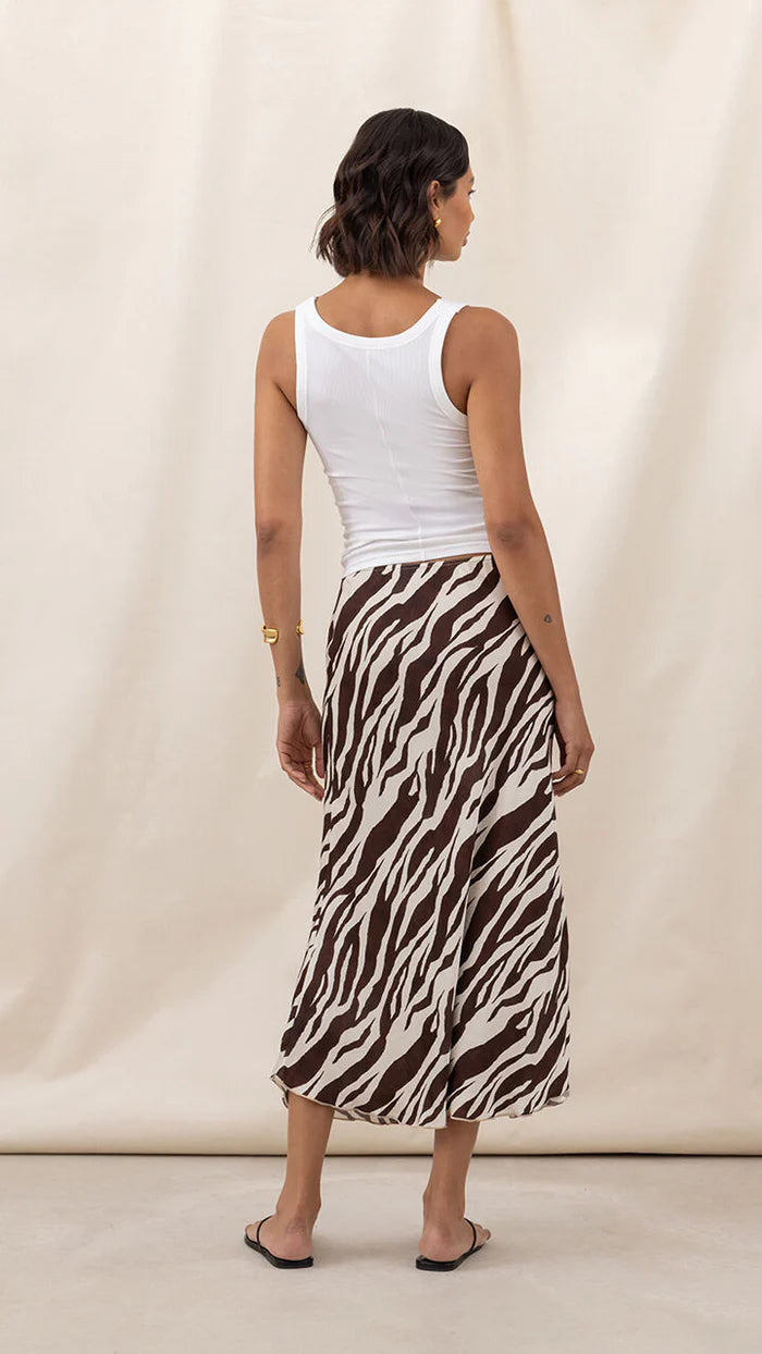 Sasha Viscose Skirt - Zebra Print