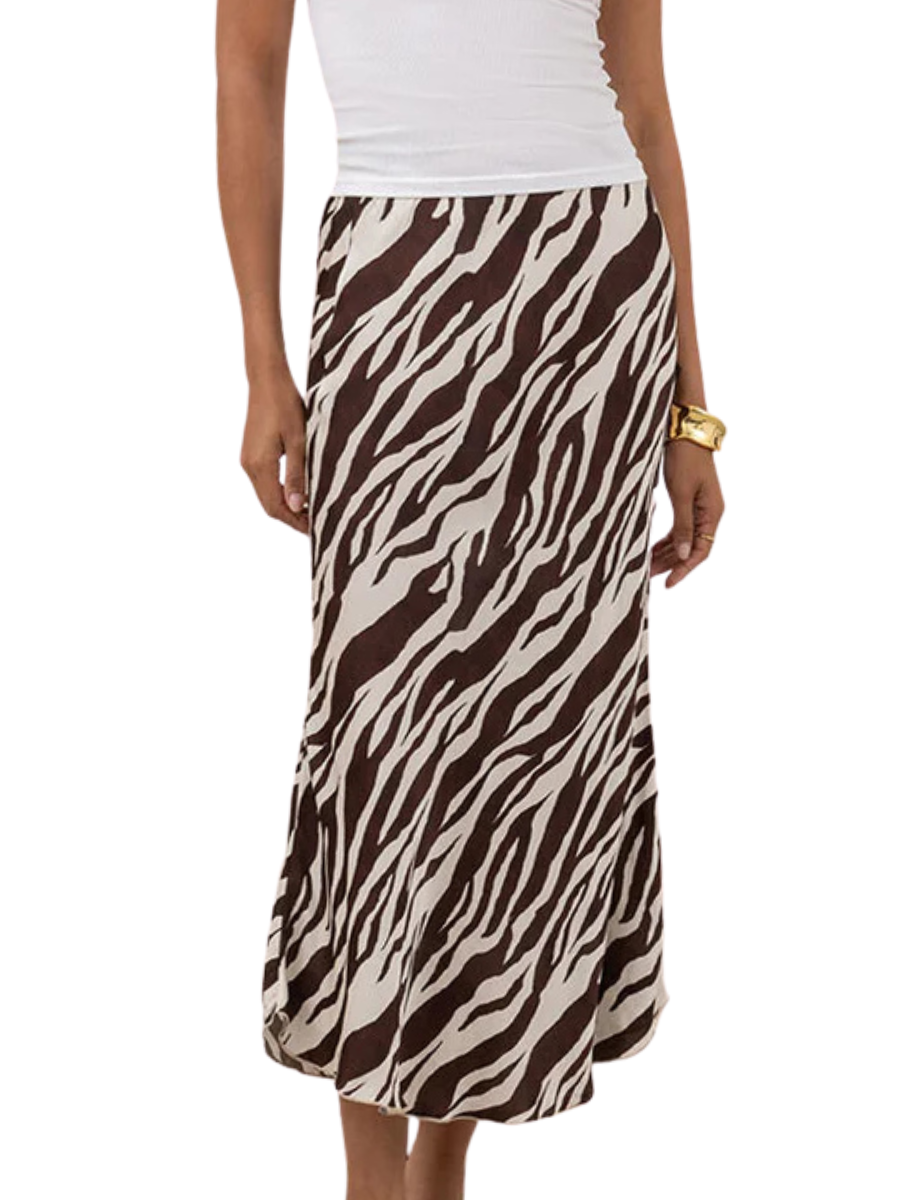 Sasha Viscose Skirt - Zebra Print