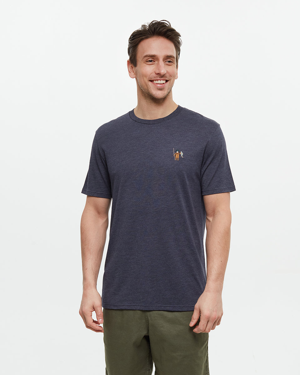 Tentree Sasquatch Tee - Midnight Blue Fishing