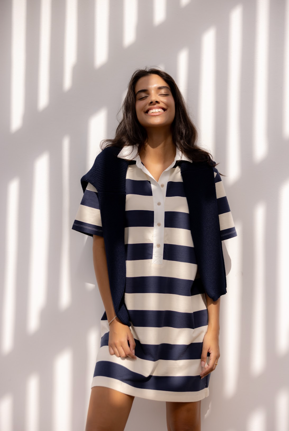 Colbie Dress- Navy Stripe