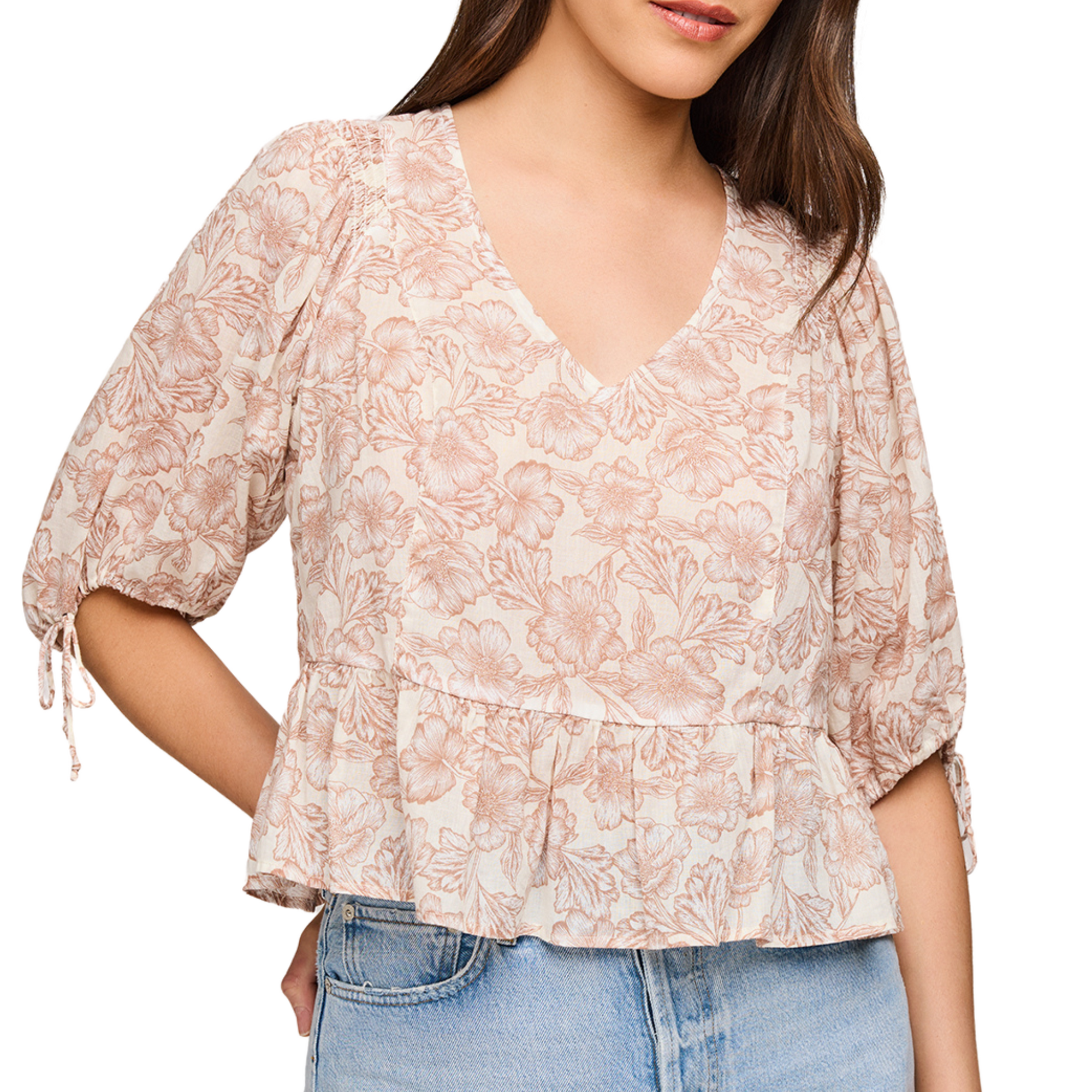 Serafina Floral Blouse - Desert