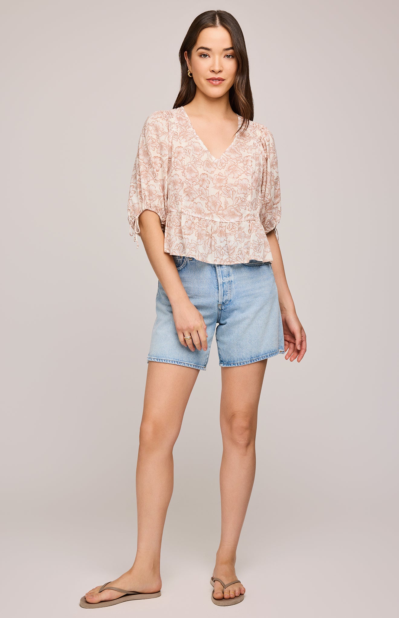 Serafina Floral Blouse - Desert