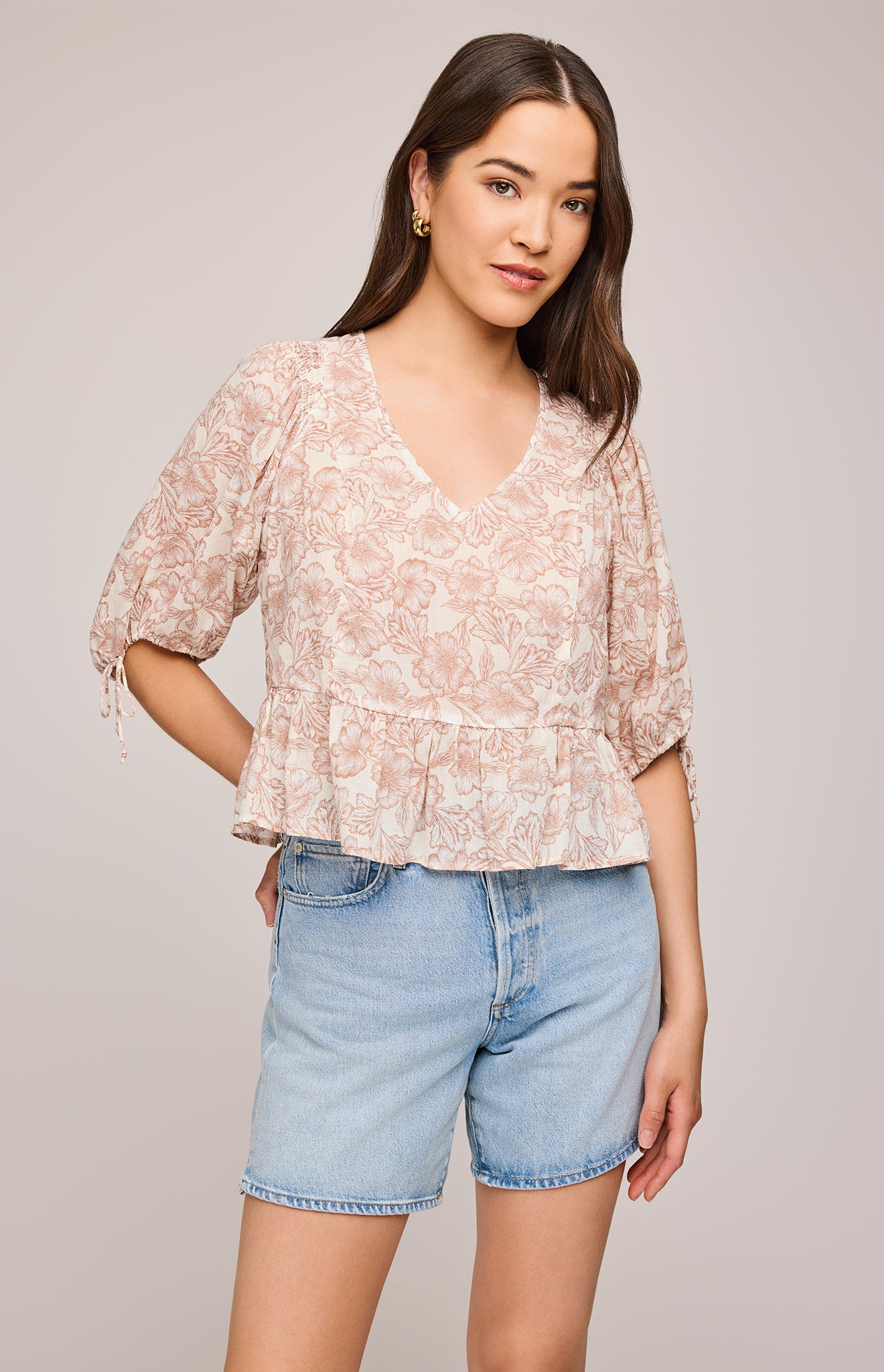 Serafina Floral Blouse - Desert