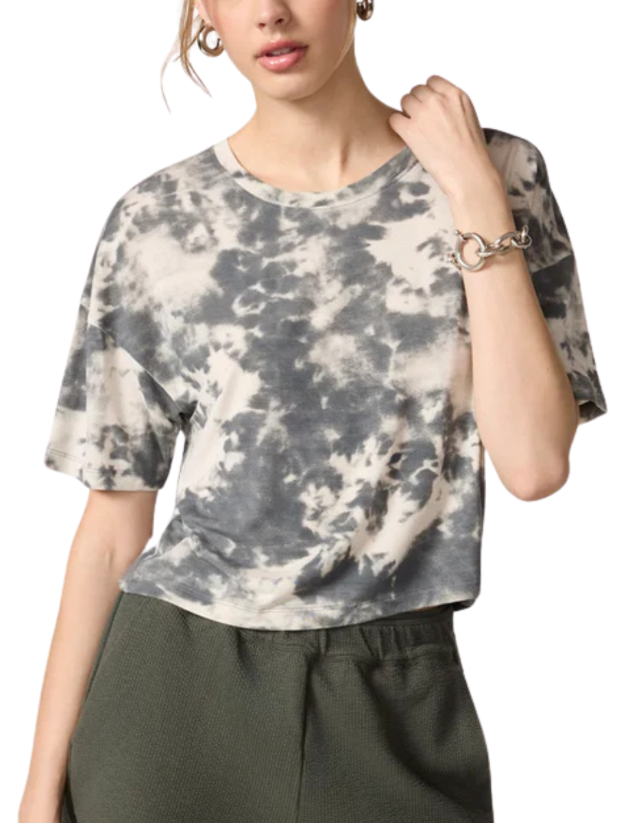 Shibori Boyfriend Tee - Moonbeam