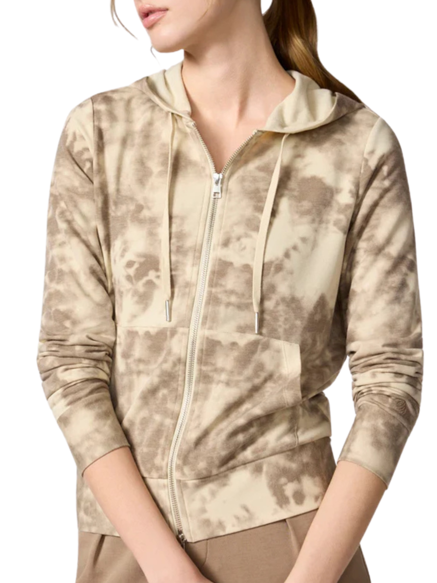 Shibori Zip Up - Brown Mix