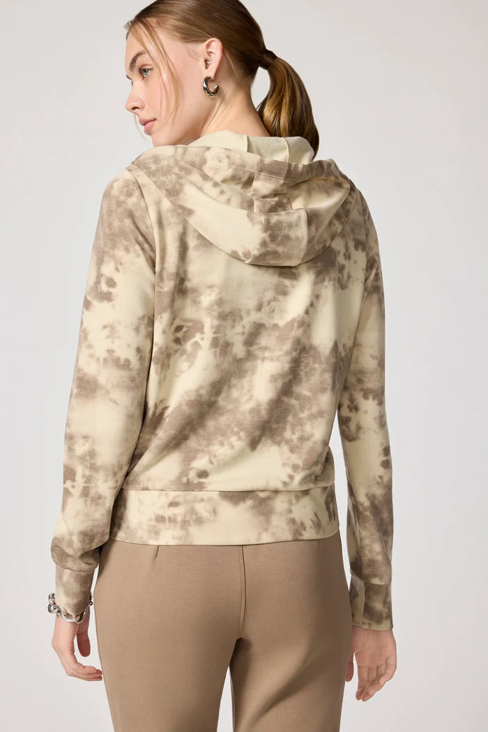 Shibori Zip Up - Brown Mix