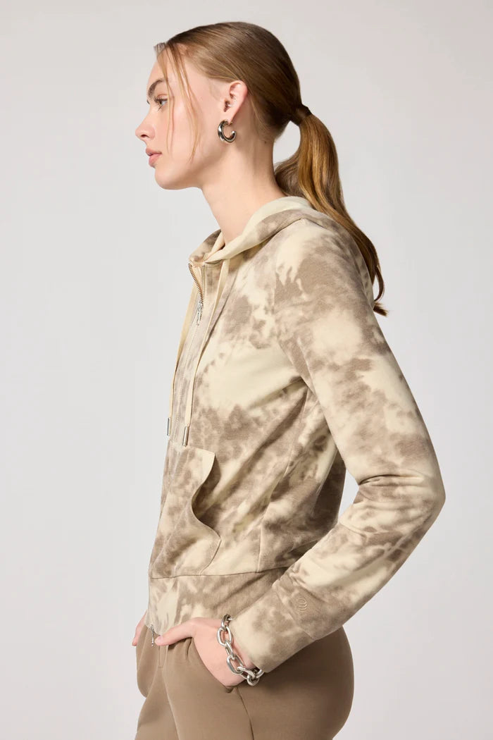 Shibori Zip Up - Brown Mix