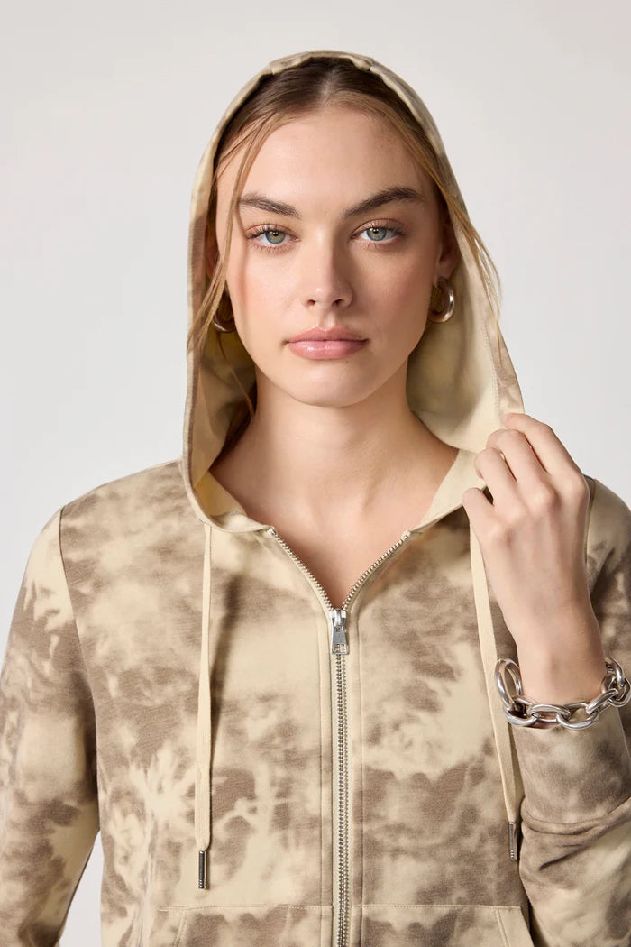 Shibori Zip Up - Brown Mix