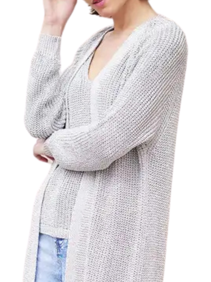 Viscose Crochet Sparkle Cardi - Silver
