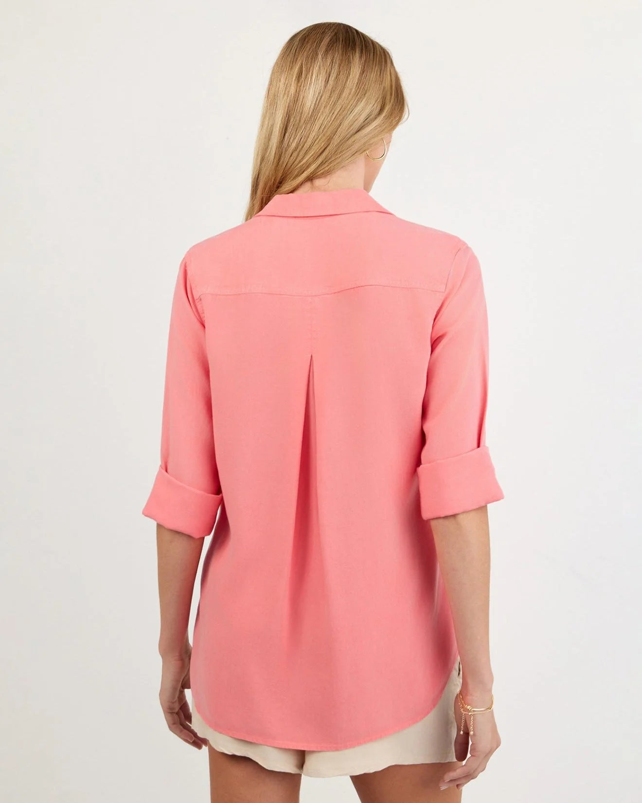 Shirt tail TENCEL™ Button Down - Wild Coral