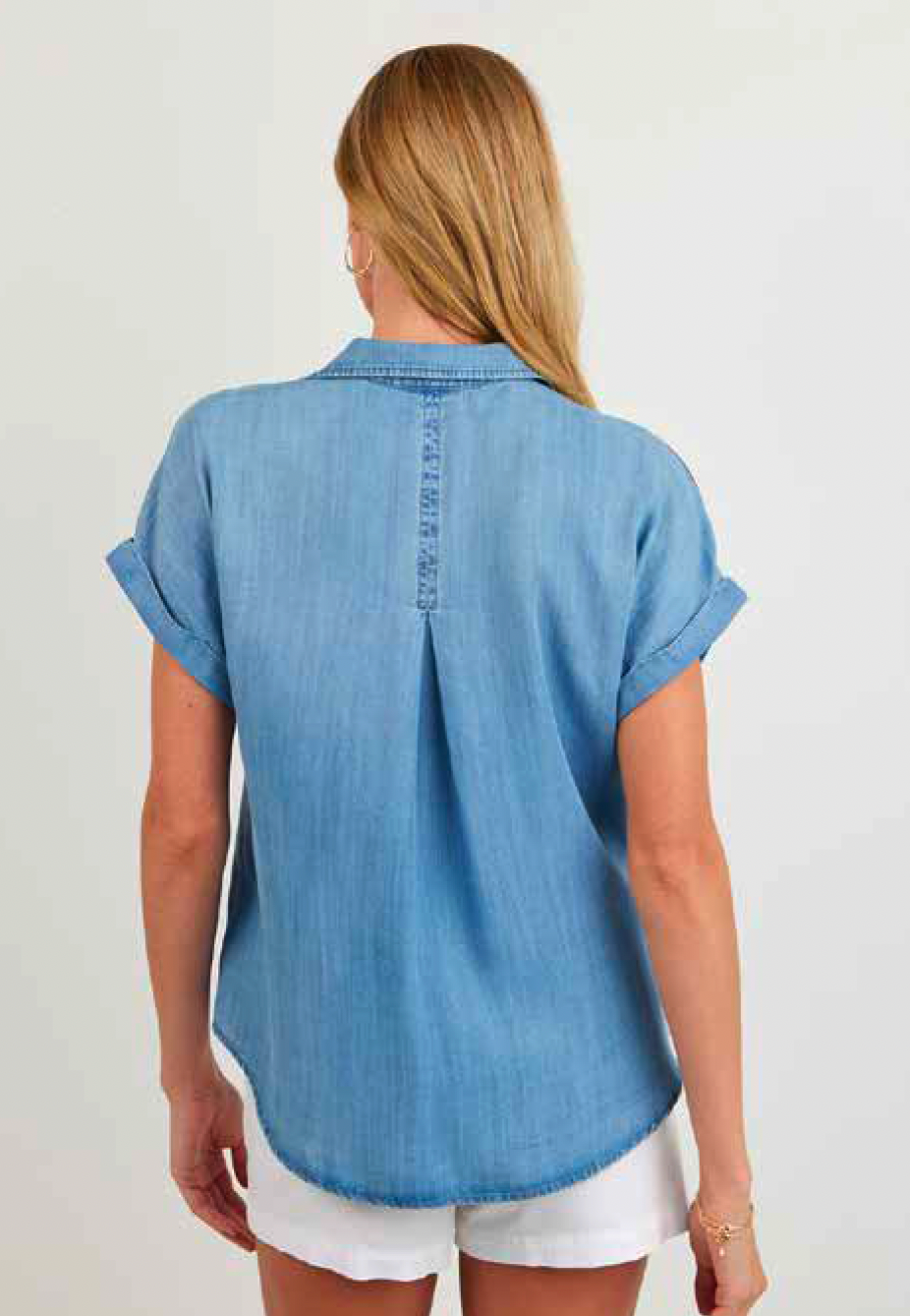 Short Sleeve TENCEL™ Button Down - Worn Wash Blue