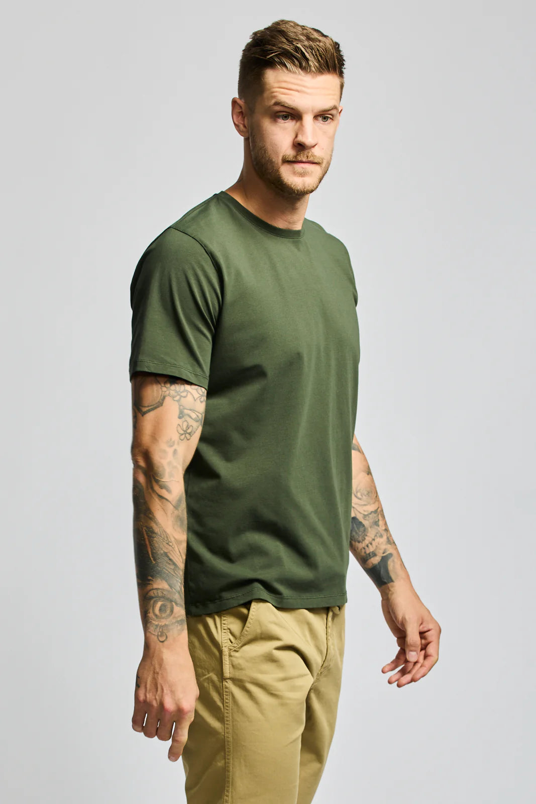 Crew Neck T-Shirt in Forest