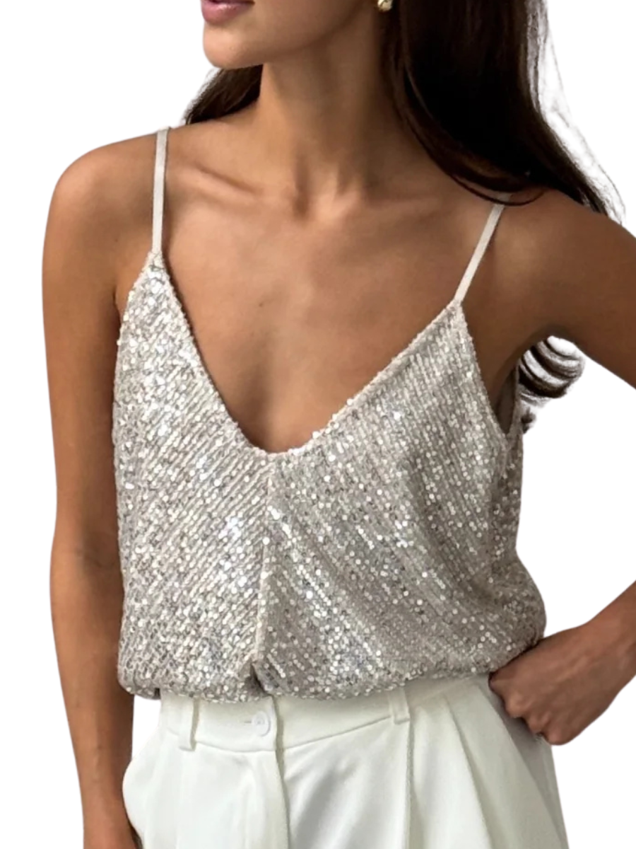 Sienna Sequin Cami - Silver