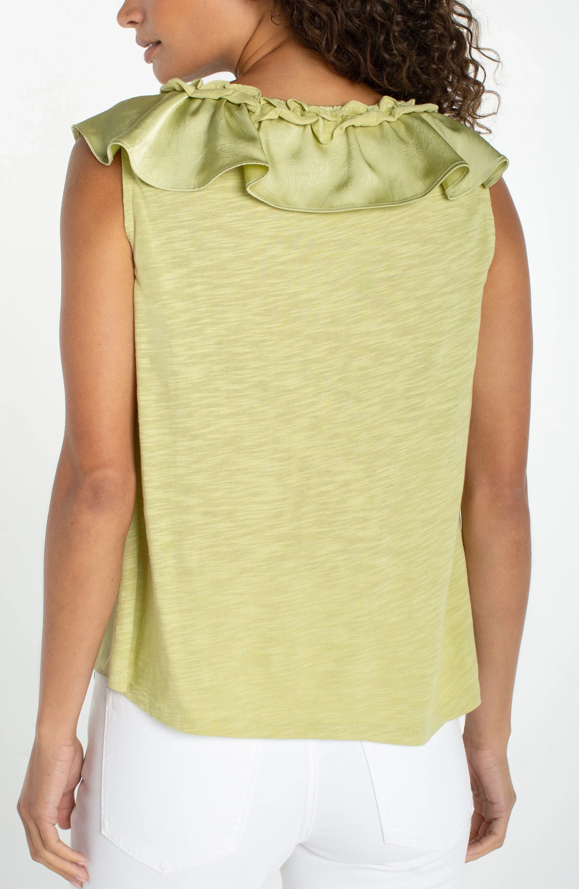 Sleeveless Ruffle Top - Lime Crema