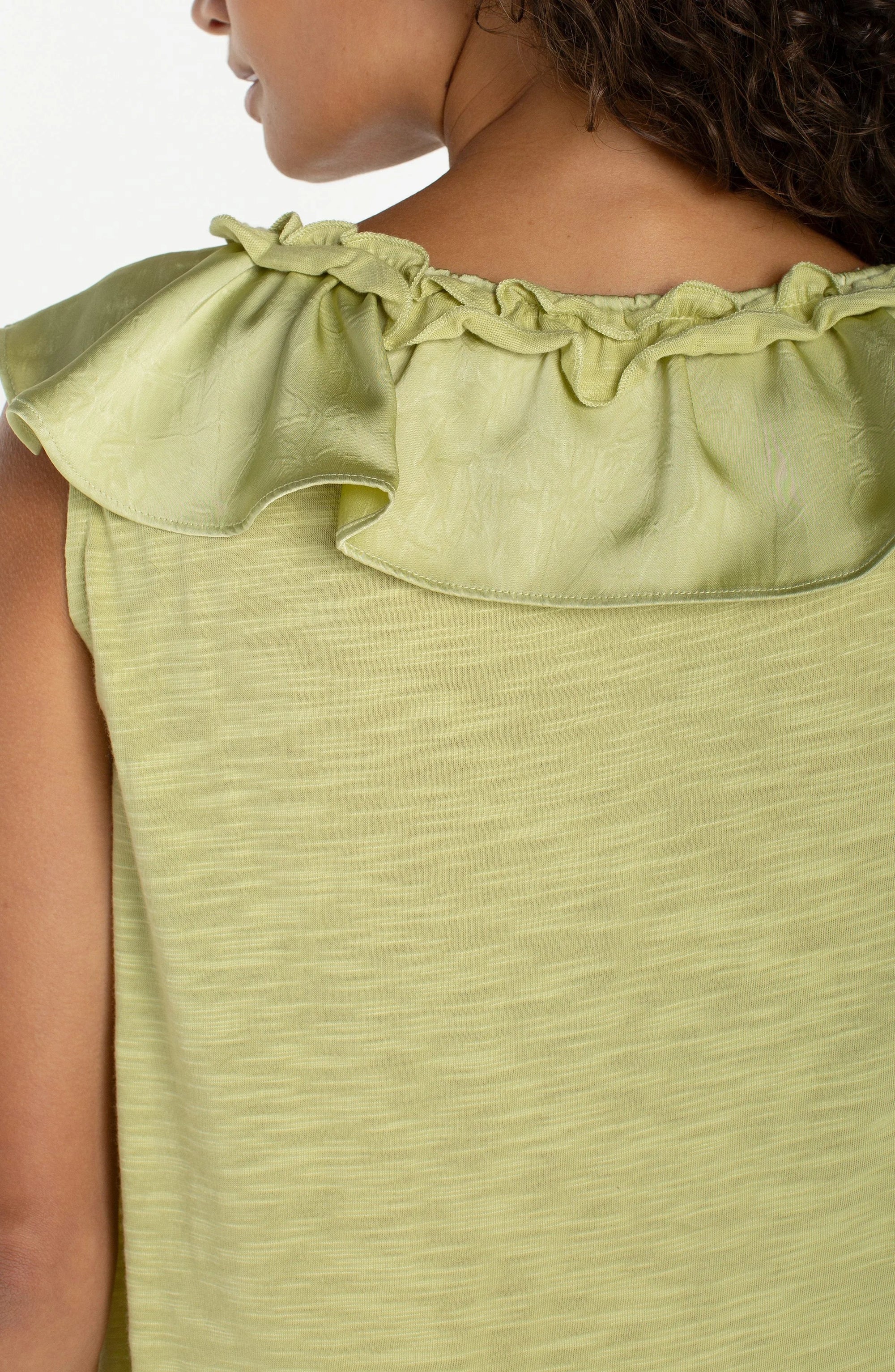 Sleeveless Ruffle Top - Lime Crema