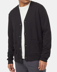 SoftTerry Light Button Cardigan in Black