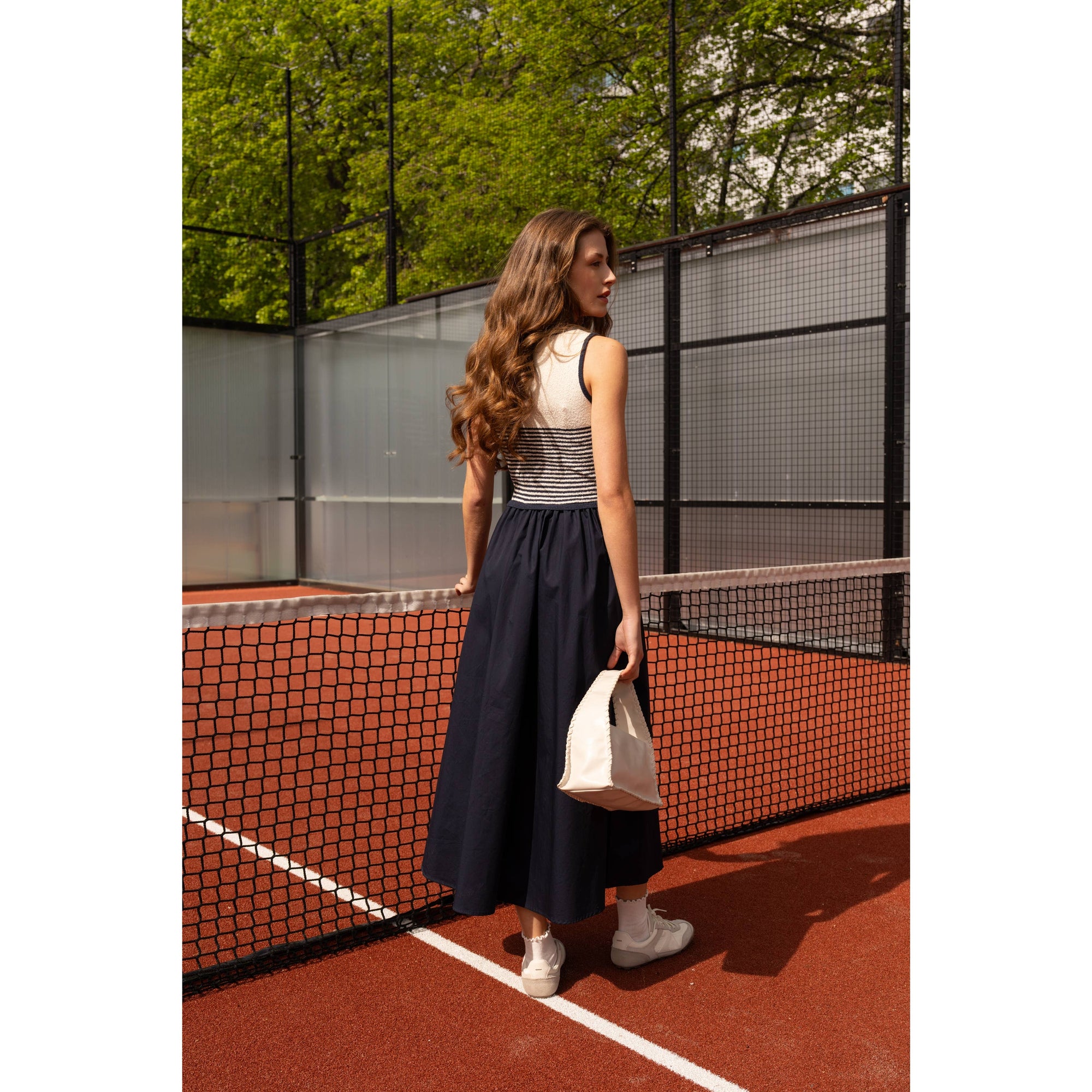 Sophie Contrast Tank Dress - Navy Stripe