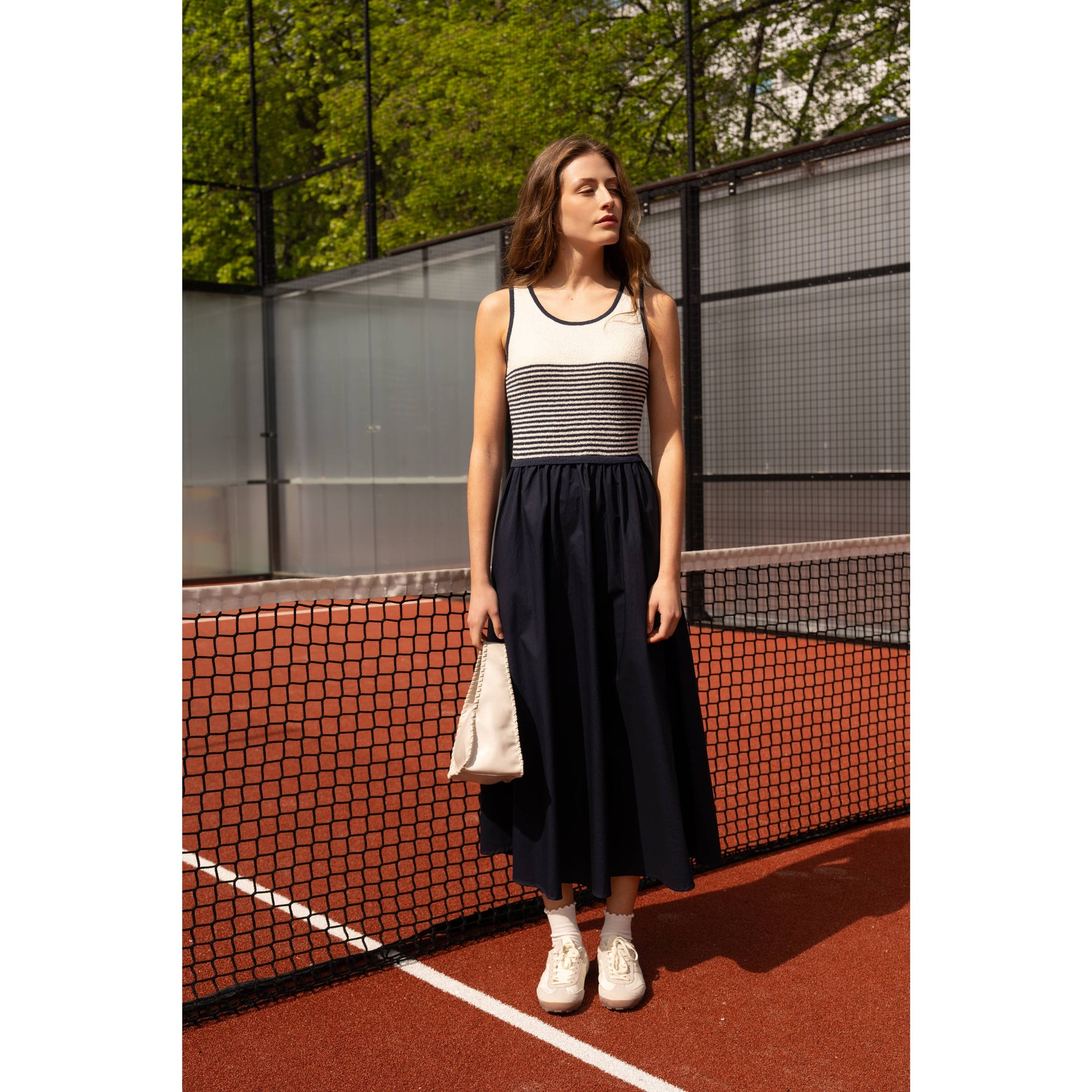 Sophie Contrast Tank Dress - Navy Stripe